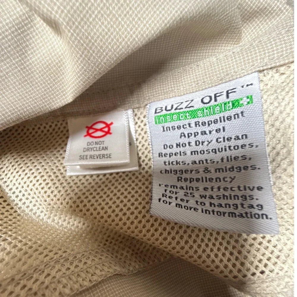 ExOfficio Buzz Off Insect Shield Fishing Safari Hiking Shirt Mens XL Beige